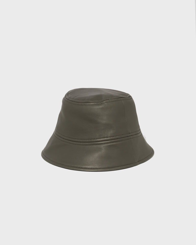 Leather bucket hat