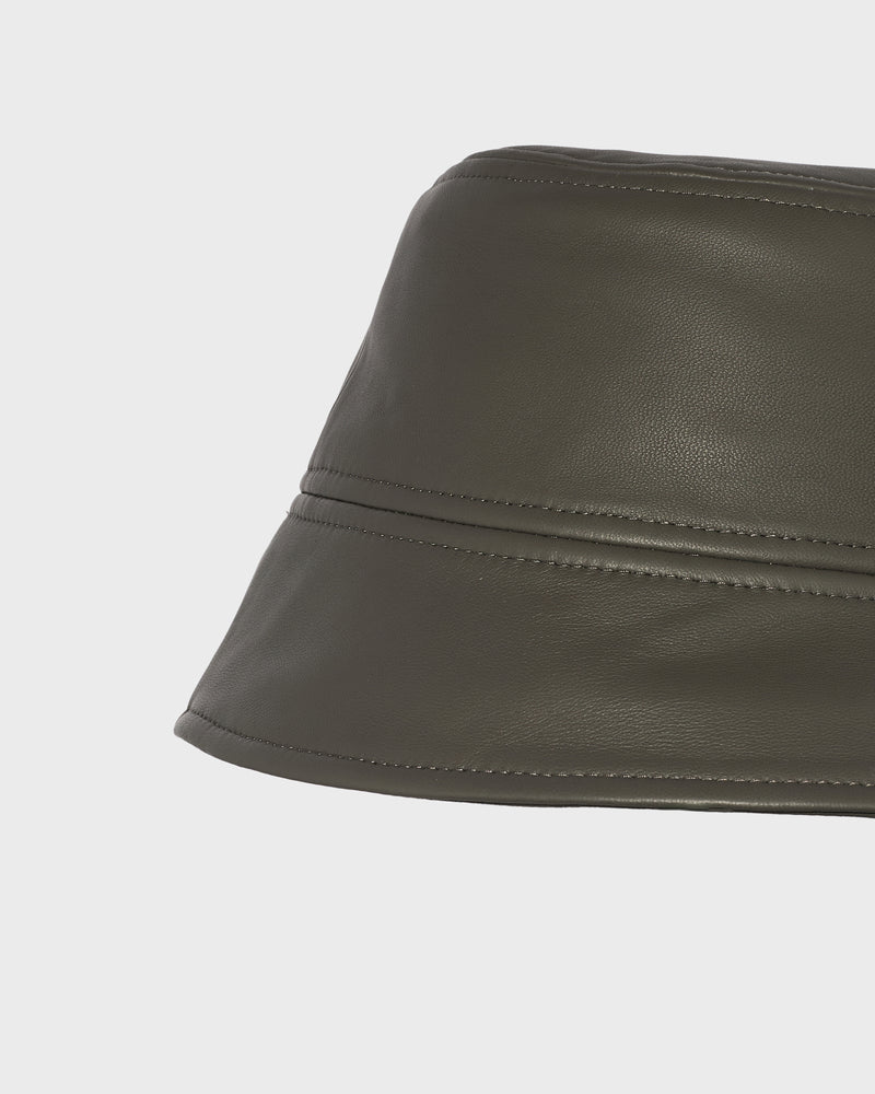 Leather bucket hat