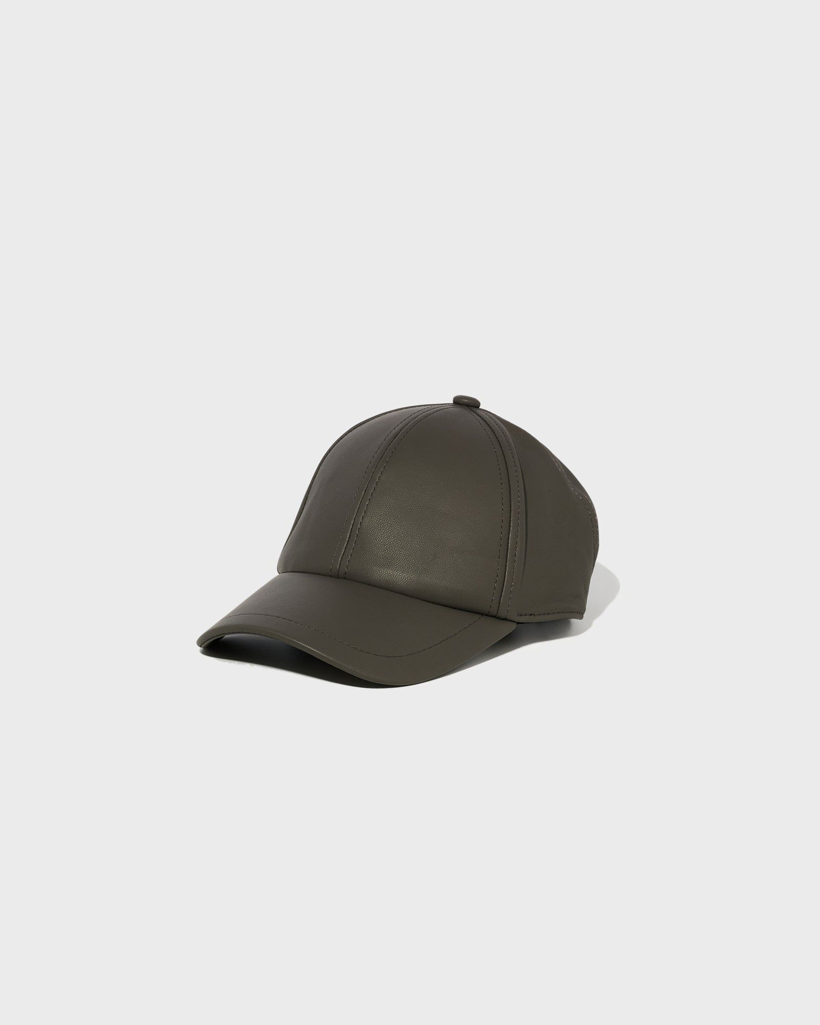 Grey leather cap online