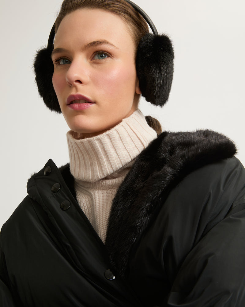 Mink fur earmuffs