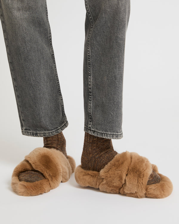 Rex fur slippers