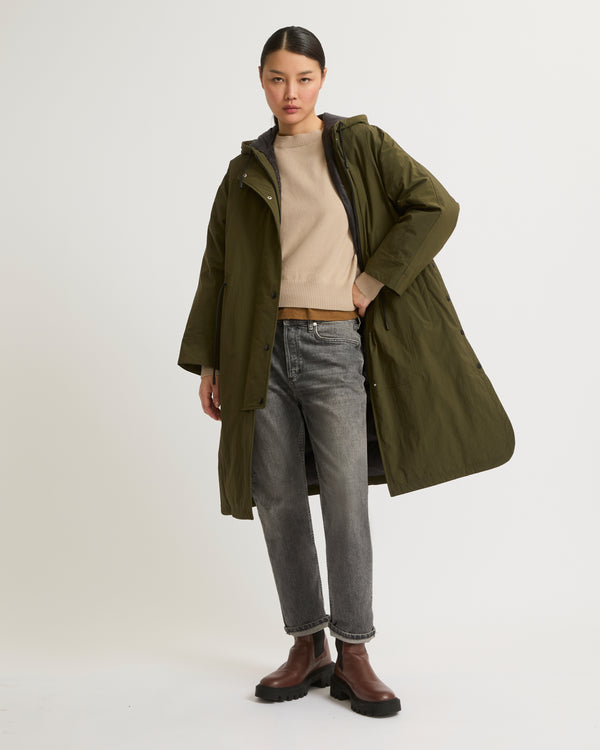 Parka esprit cape en tissu technique-Yves Salomon - Soldes d'hiver - Winter Sale