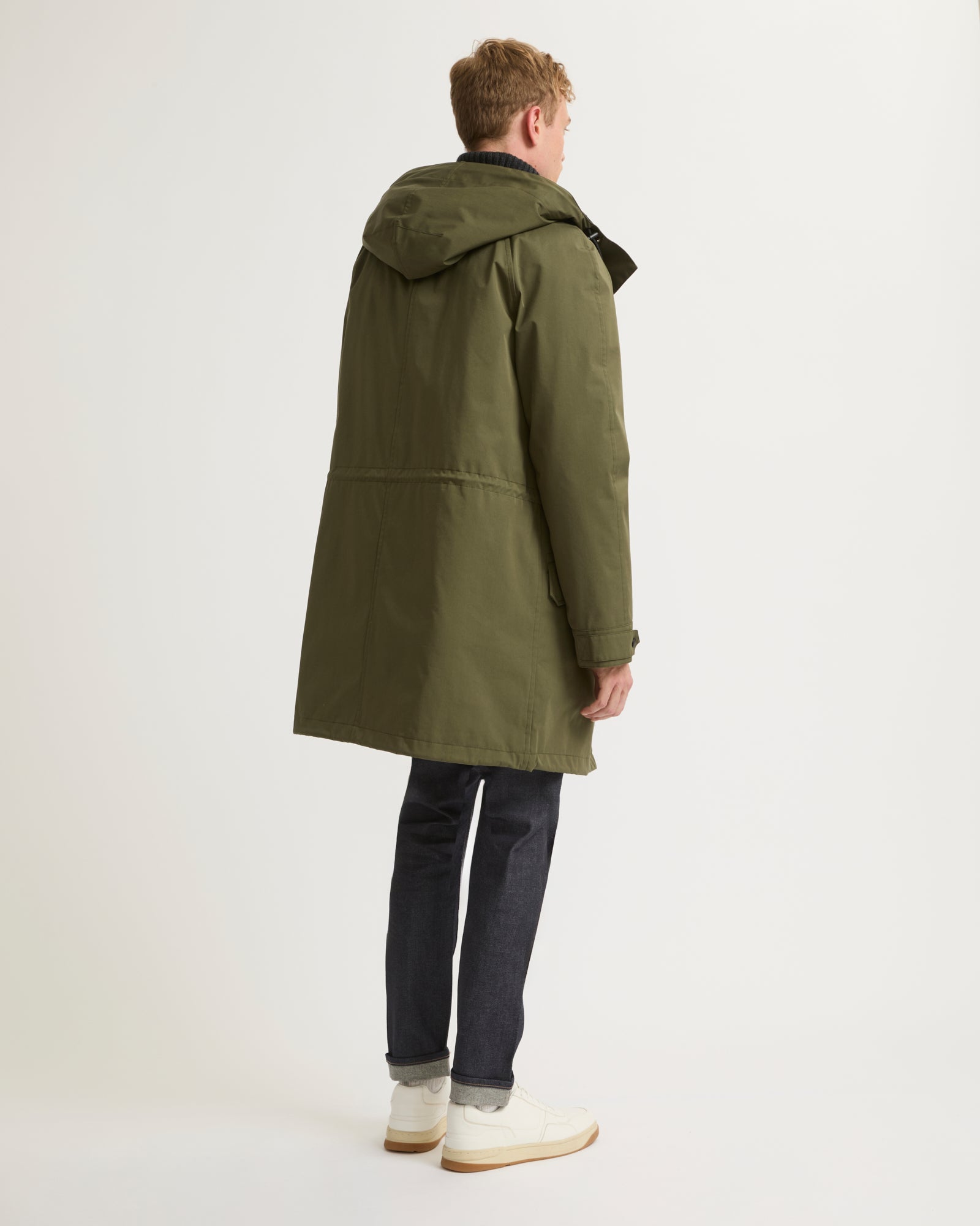 Iconic parka in cotton blend and shearling - Green - Yves Salomon