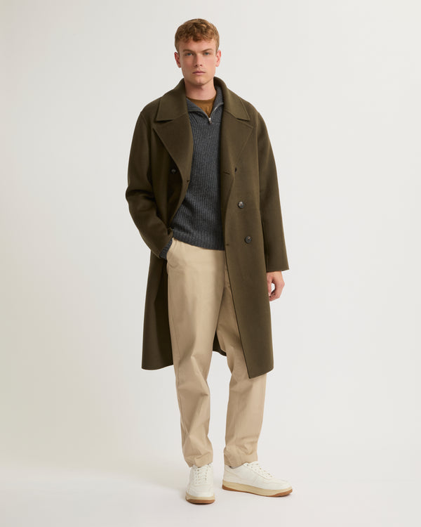 Double-sided wool-cashmere coat