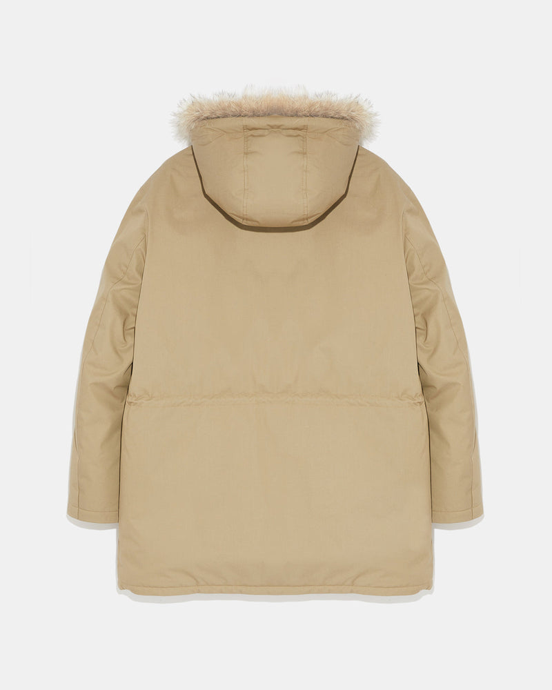 Cotton-blend iconic parka with coyote fur trim