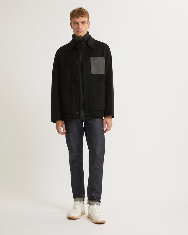 Workwear jacket in double-sided wool-cashmere fabric