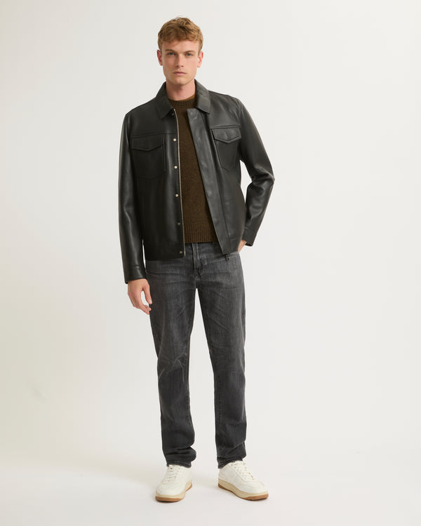 Veste en cuir esprit denim jacket