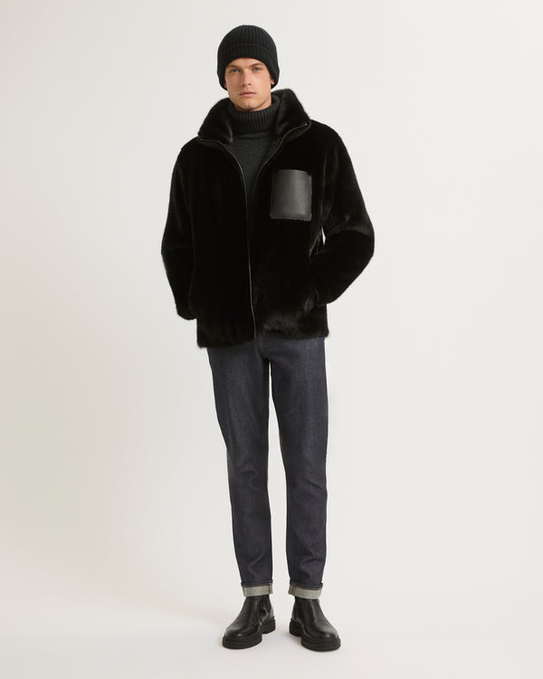 Reversible mink fleece jacket