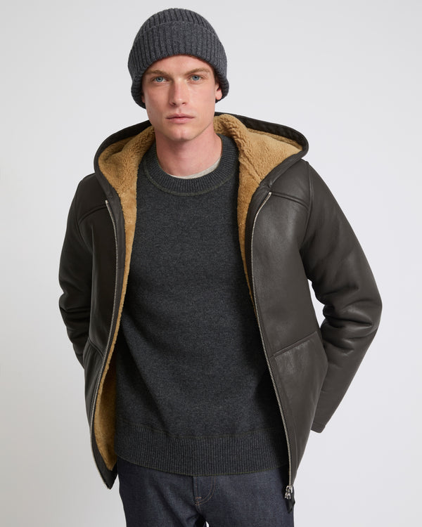 Silky shearling hoodie