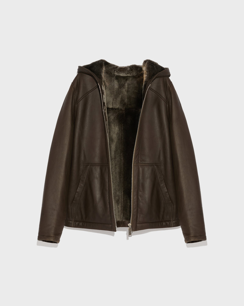 Silky shearling hoodie