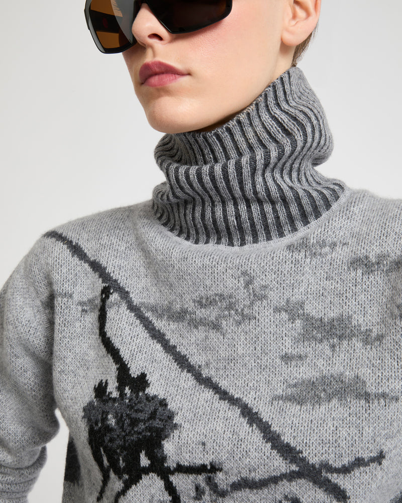 Reversible wool-cashmere knit jacquard jumper - Yves Salomon Mountain - Ski