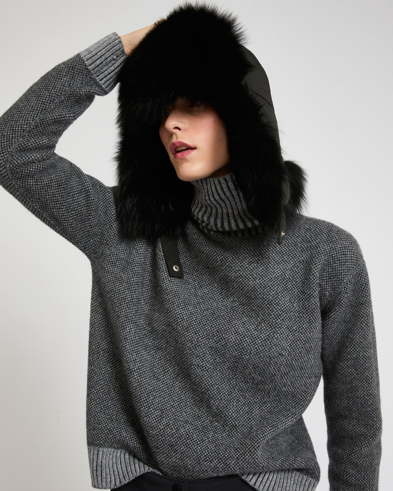 Reversible wool-cashmere knit jacquard jumper - Yves Salomon Mountain - Ski