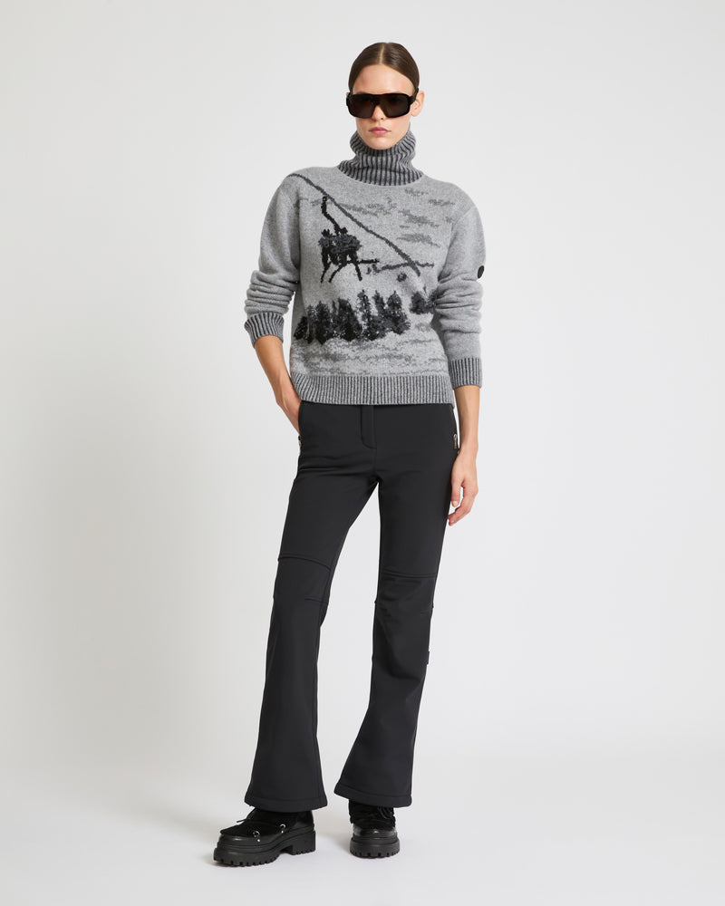 Reversible wool-cashmere knit jacquard jumper - Yves Salomon Mountain - Ski