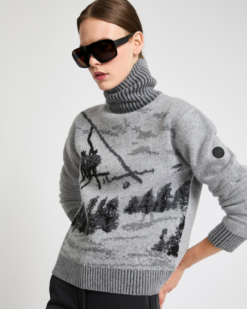 Reversible wool-cashmere knit jacquard jumper - Yves Salomon Mountain - Ski