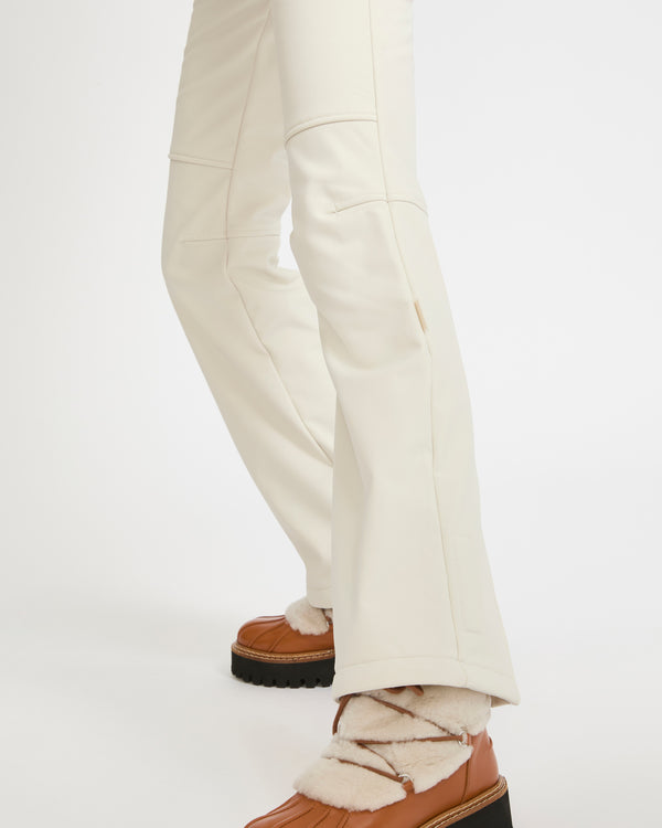 Softshell fabric flared fitted trousers