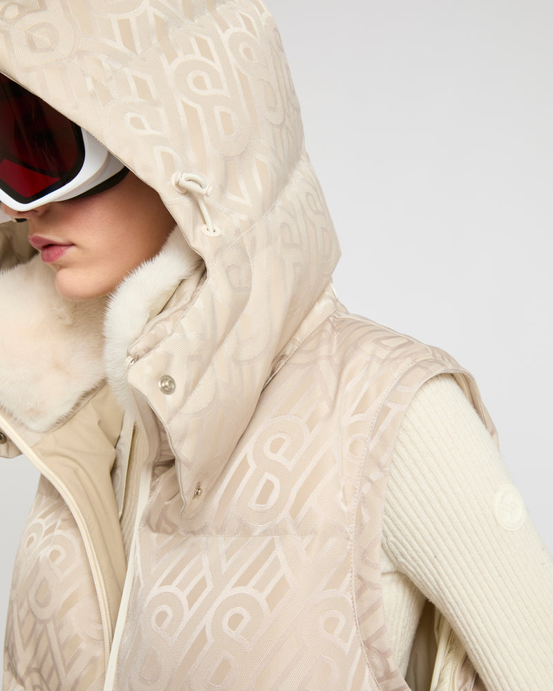 Short skiwear down jacket with mink  - Yves Salomon Mountain - Ski 