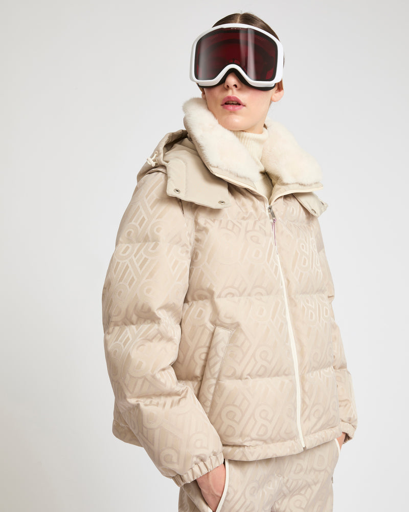 Short skiwear down jacket with mink  - trim - Yves Salomon Mountain - Ski