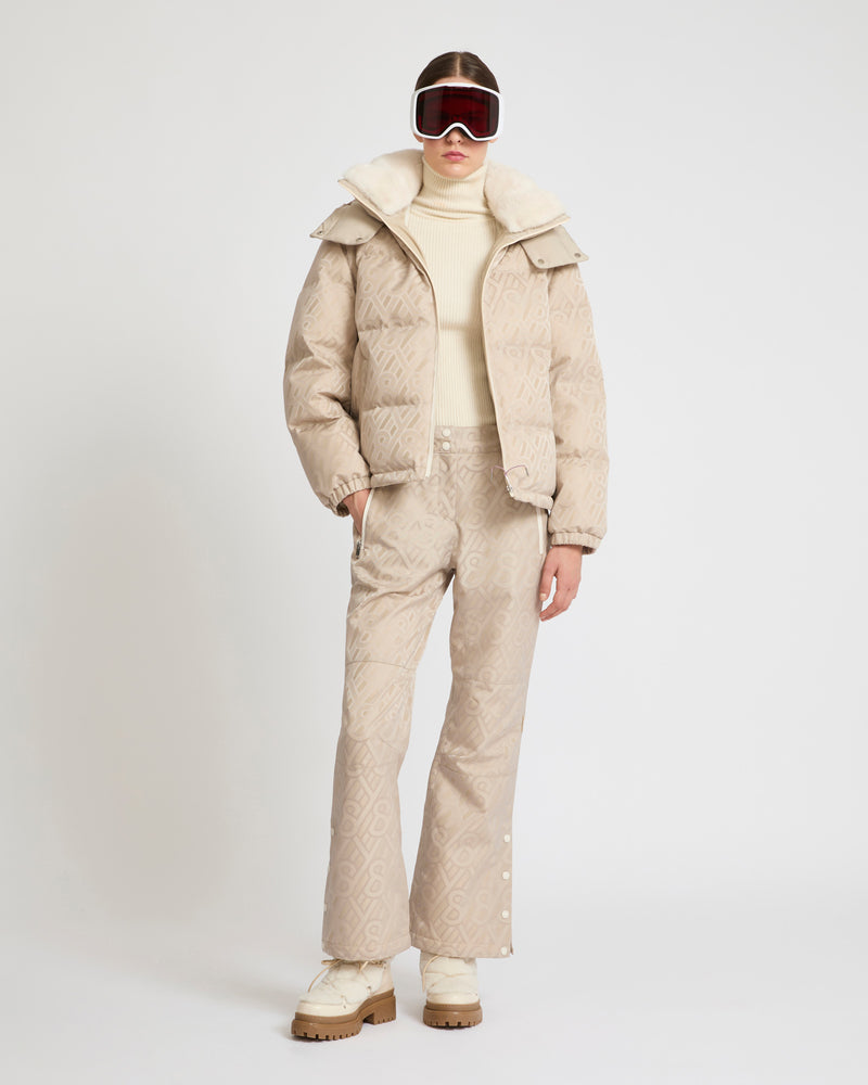 Short skiwear down jacket with mink trim - Yves Salomon Mountain - Ski