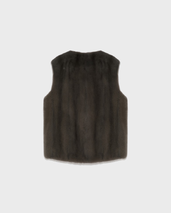 Long-haired mink fur gilet