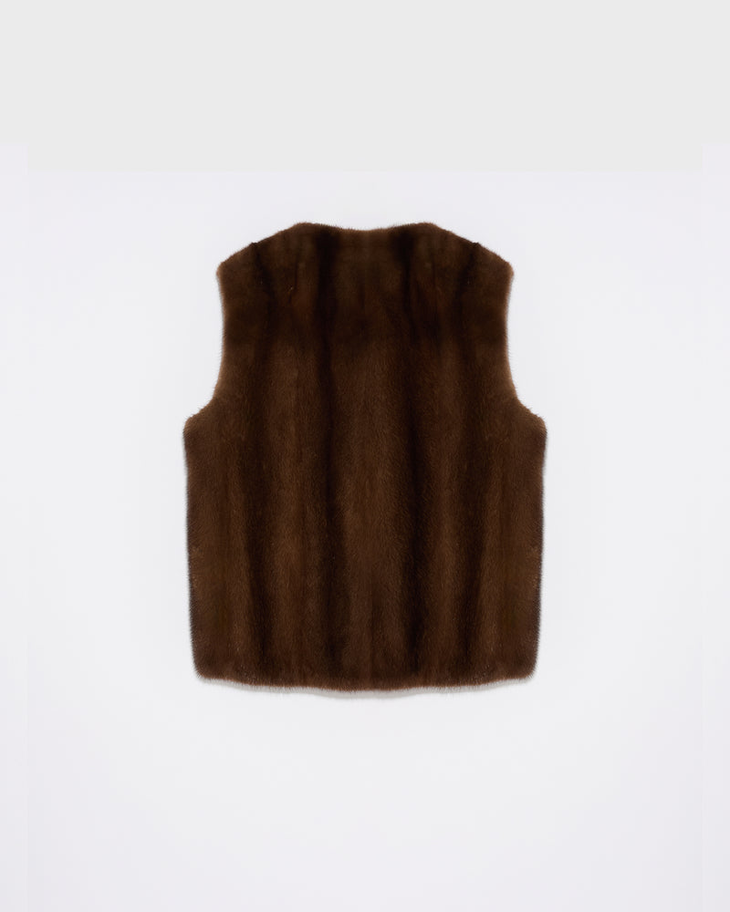 Long-haired mink fur gilet