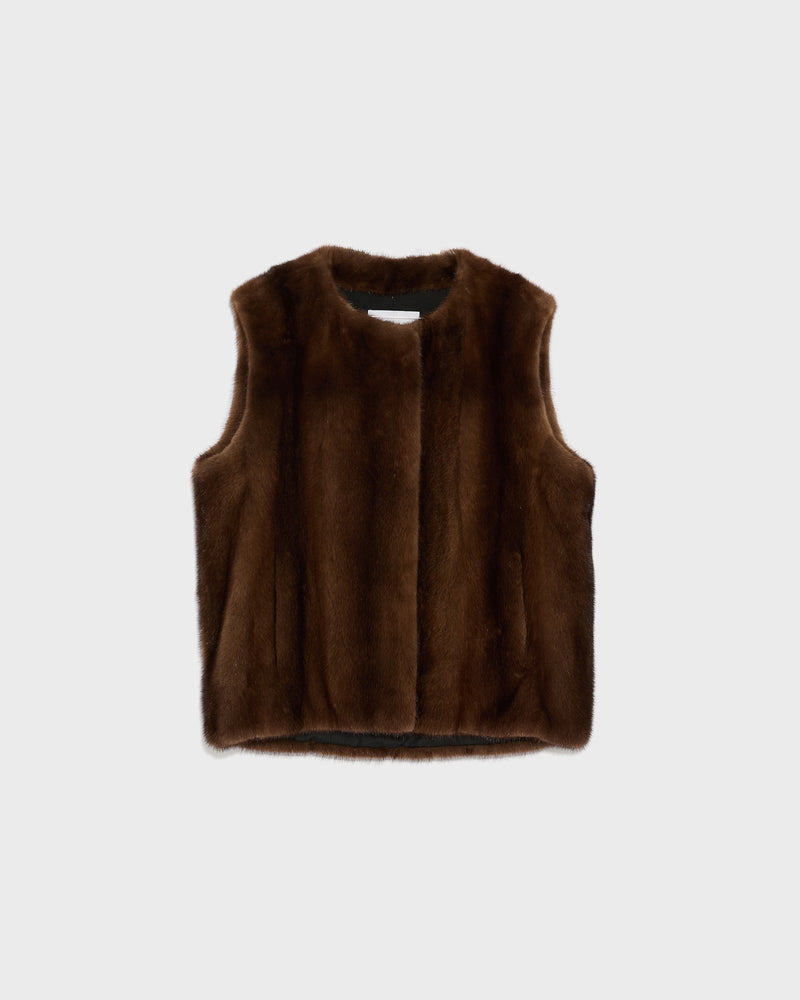 Gilet en vison long poil