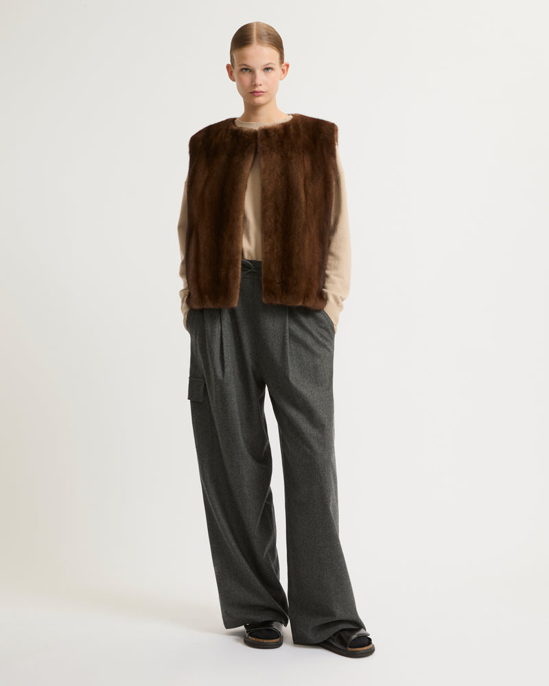 Long-haired mink fur gilet