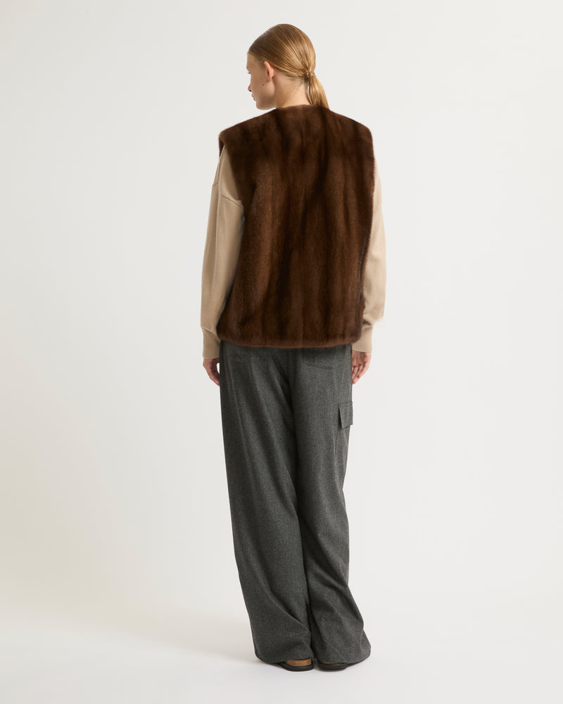 Long-haired mink fur gilet