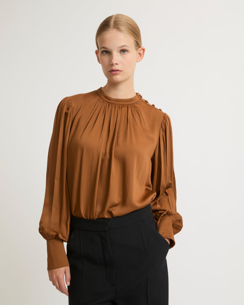 Matte satin fabric top