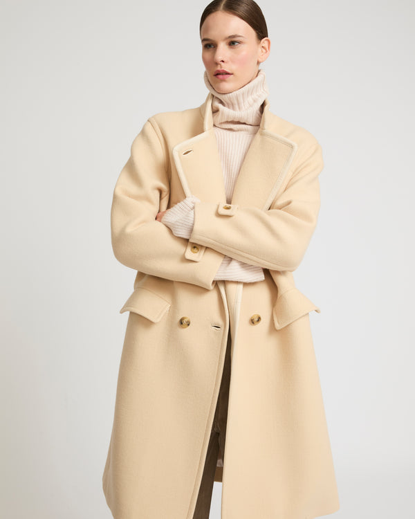 Manteau caban long en lainage-Yves Salomon - Soldes d'hiver - Winter Sale