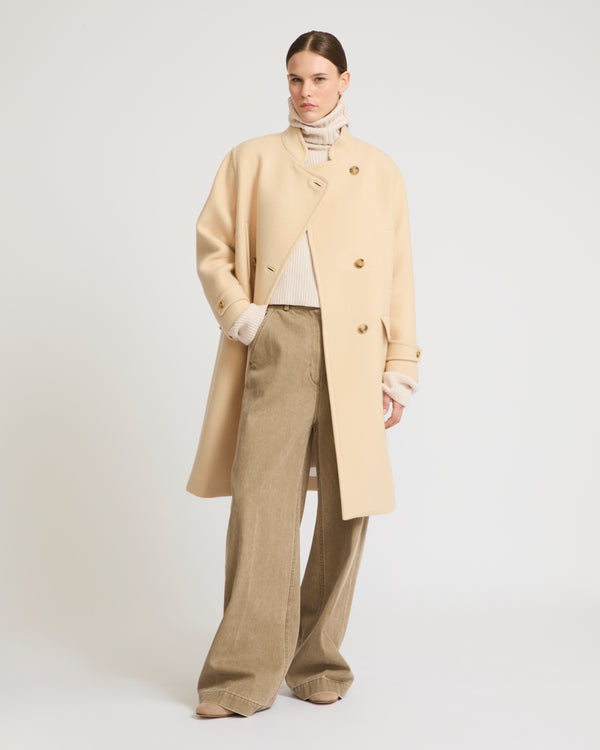 Manteau caban long en lainage-Yves Salomon - Soldes d'hiver - Winter Sale