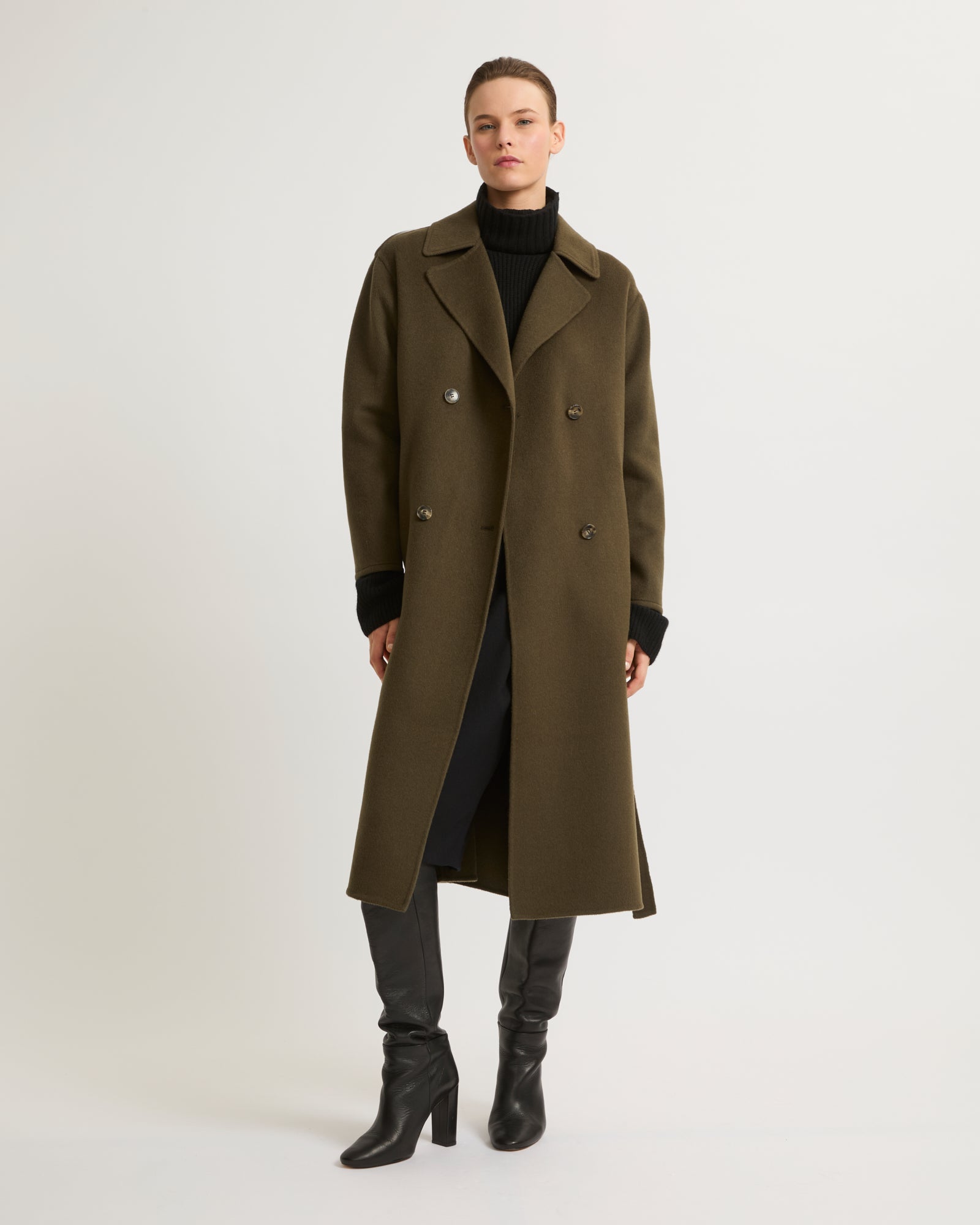 Manteau fashion femme kaki laine