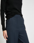 Pantalon droit en gabardine de laine