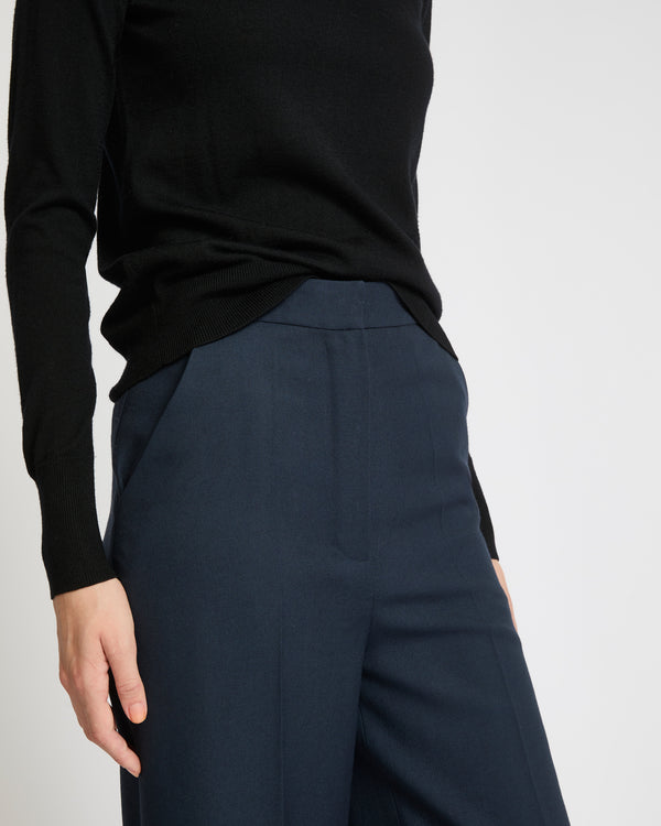 Pantalon droit en gabardine de laine-Yves Salomon - Soldes d'hiver - Winter Sale