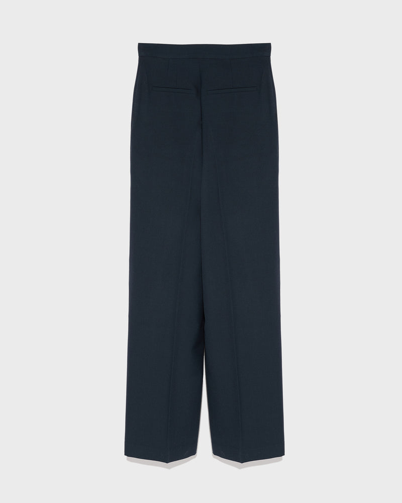 Straight trousers in wool gabardine fabric