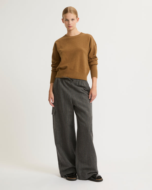 Pantalon cargo en flanelle-Yves Salomon - Soldes d'hiver - Winter Sale