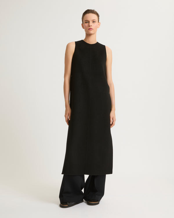 Long double-sided cashmere blend dress