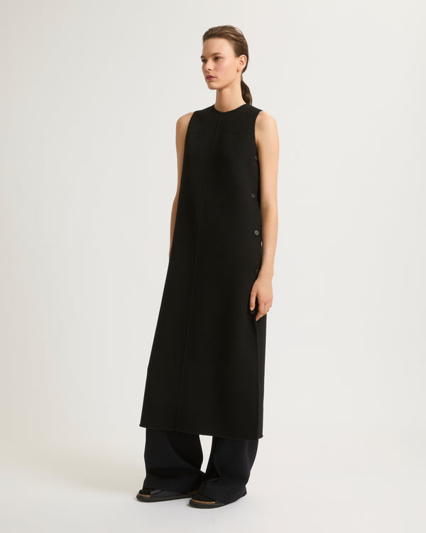 Long double-sided cashmere blend dress