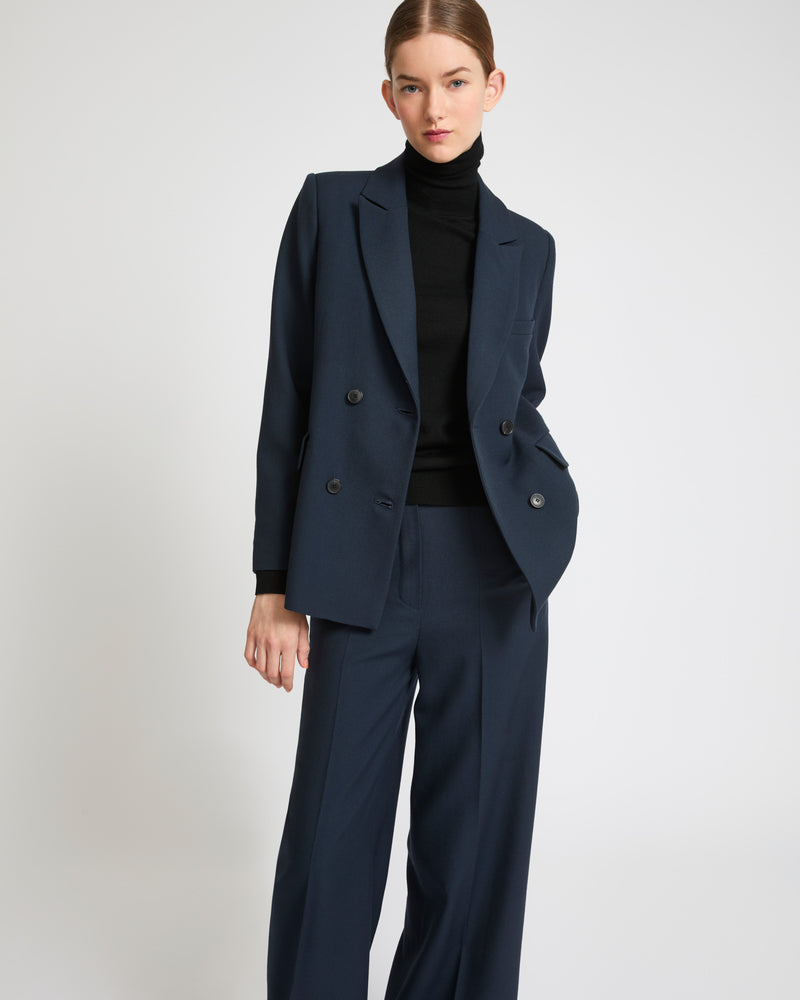 Tailored jacket in wool gabardine fabric