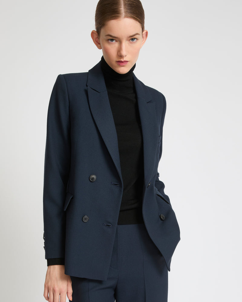 Tailored jacket in wool gabardine fabric