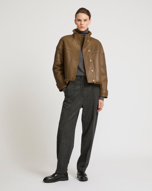 Gonfio merino cropped jacket