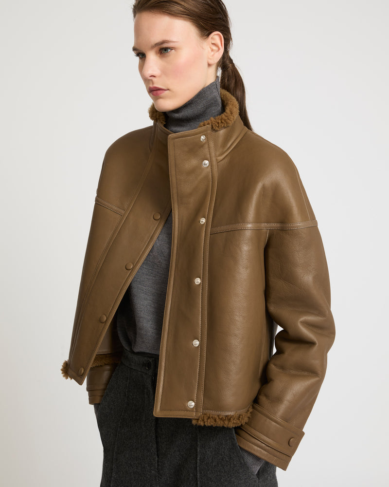 Gonfio merino cropped jacket