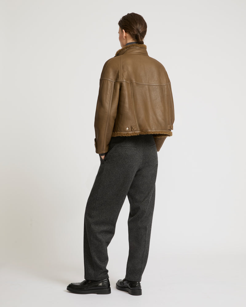 Gonfio merino cropped jacket