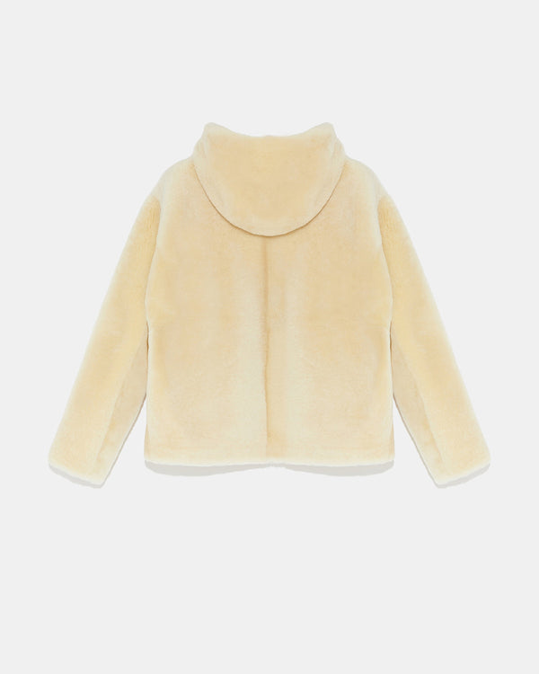 Hooded shearling jacket