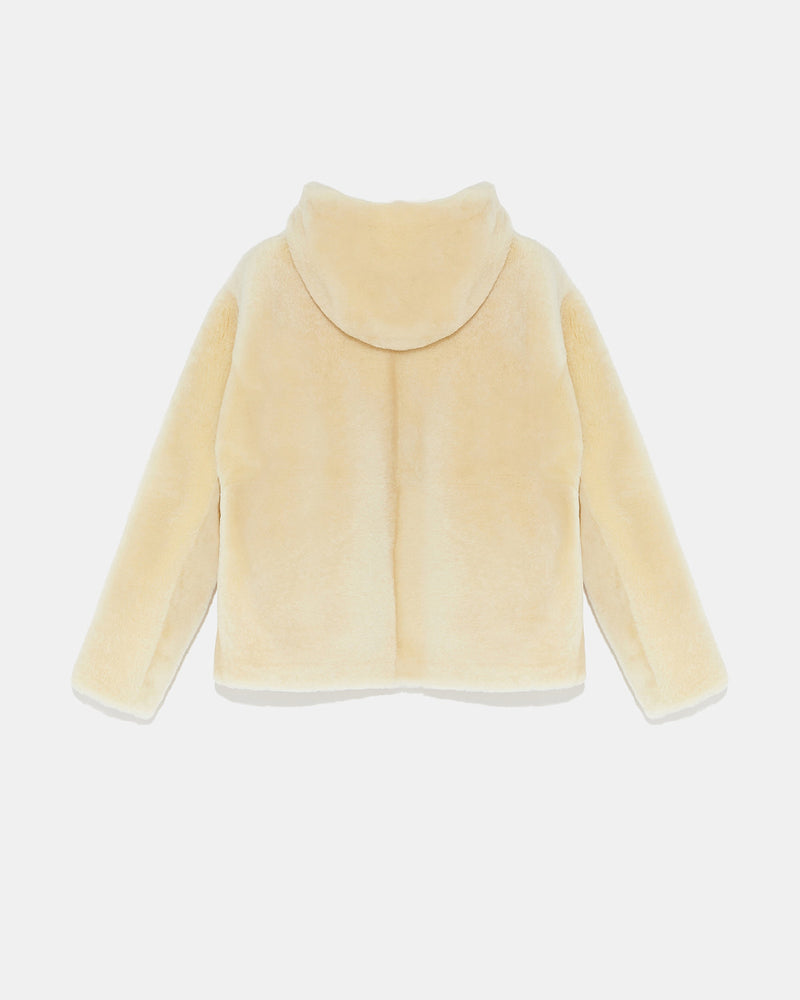 Hooded shearling jacket