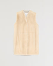 Gilet long en fourrure de vison et doublure nylon