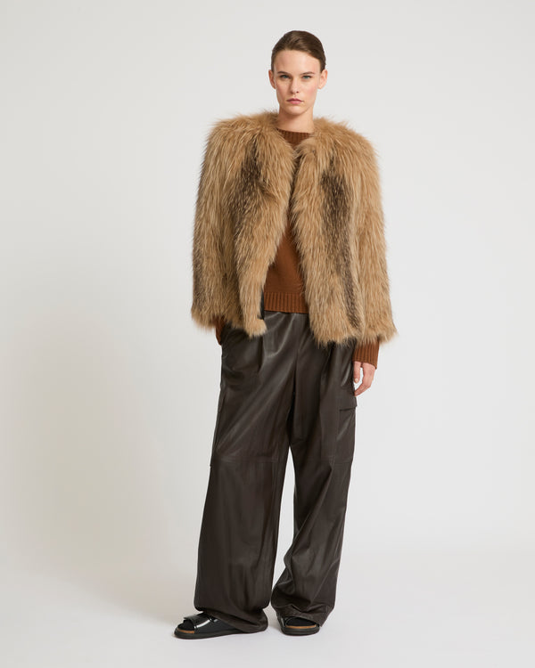 Knitted fox fur jacket