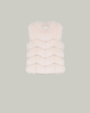 Gilet en fourrure de renard - rose